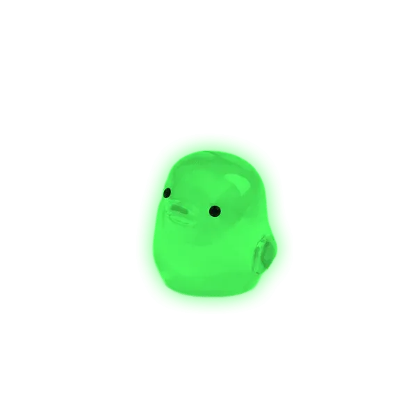 Miniature Glow Chick Assorted (1pc) glowing green in the dark