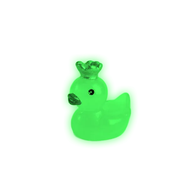 Miniature Glow Crown Duck Assorted (1pc) glowing green in the dark