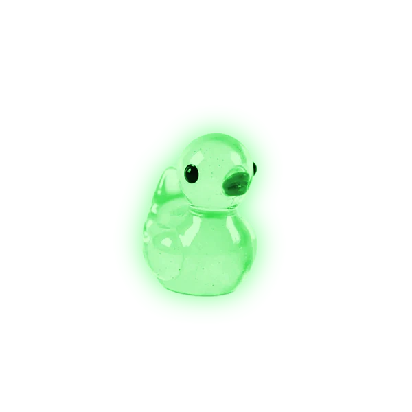 Miniature Glow Duck Assorted (1pc) glowing green in the dark