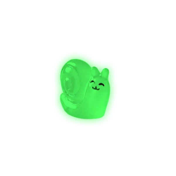 Miniature Glow Snail Assorted (1pc) glowing green in the dark