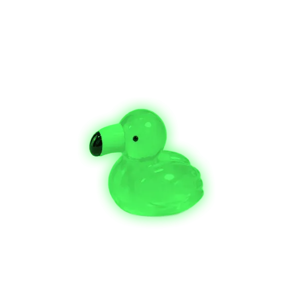 Miniature Glow Swan Assorted (1pc) glowing green in the dark